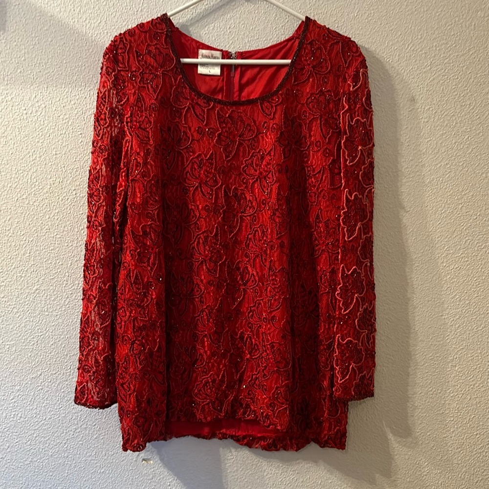 VTG Neiman Marcus beaded long sleeve size large